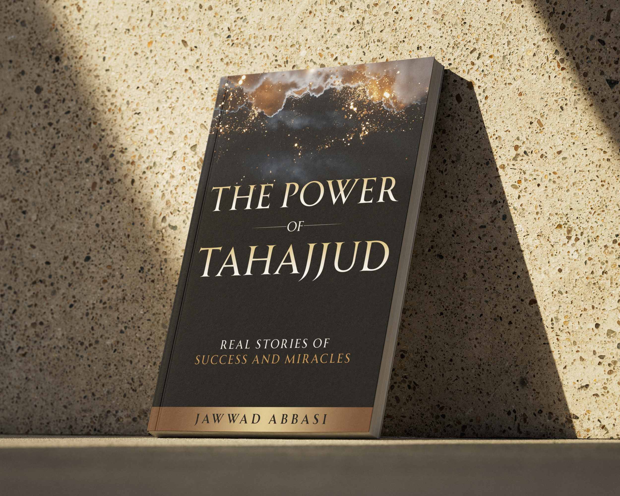 The Power of Tahajjud leaning against a stone wall in natural light